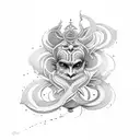 labyrinth with smoke and time tattoo design idea