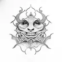 labyrinth with smoke and time tattoo design idea