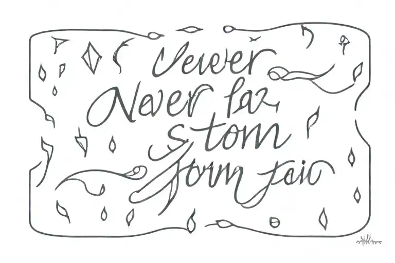 Never fear a storm learn to dance in the rain tattoo design idea