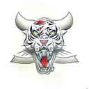 sabertooth tiger skull tattoo design idea