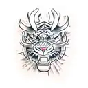 sabertooth tiger skull tattoo design idea
