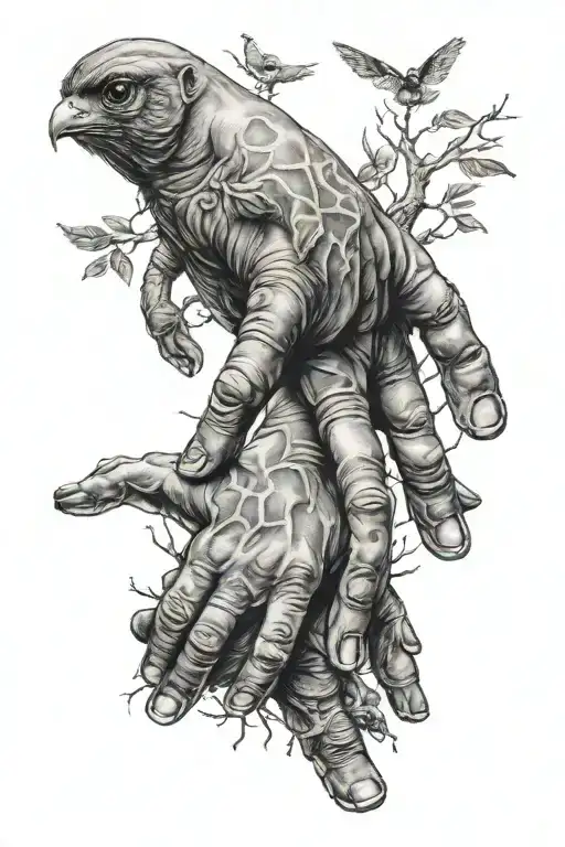 big brother hold hands tattoo design idea