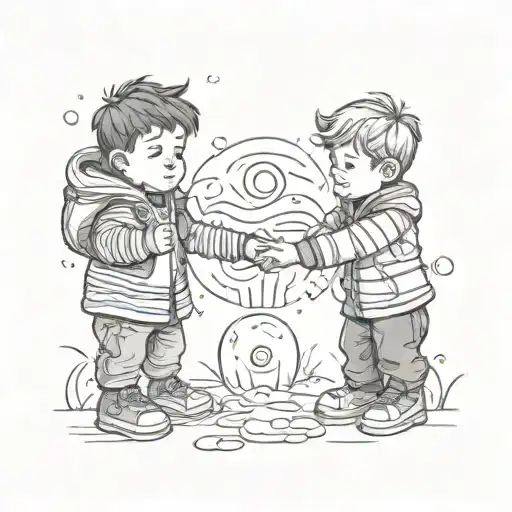 big brother hold hands tattoo design idea