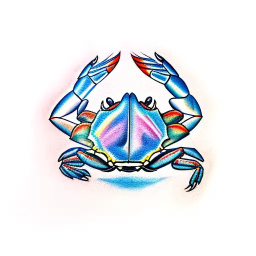 blue crab, hammer tattoo design idea