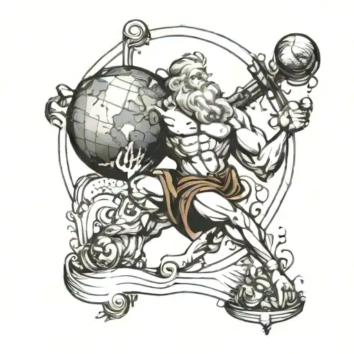 atlas carrying the world  tattoo design idea