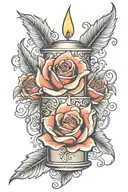 candle burning at both ends in a feminine style tattoo design idea