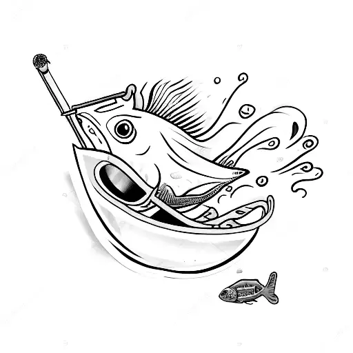 gold fish wearing sunglasses and smoking a cigar tattoo design idea