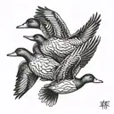 ducks flying tattoo design idea