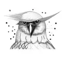 crow on broken hourglass  tattoo design idea