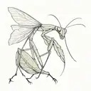 praying mantis tattoo design idea