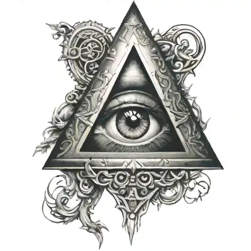 Illuminati looking sideways tattoo design idea