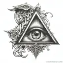 Illuminati looking sideways tattoo design idea
