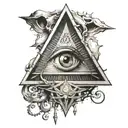 Illuminati looking sideways tattoo design idea