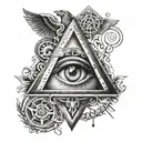 Illuminati looking sideways tattoo design idea