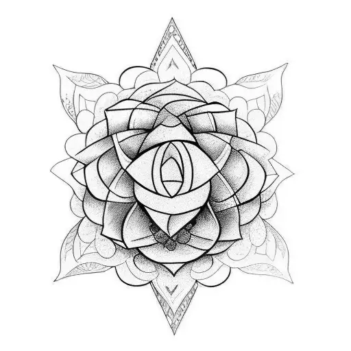 Flower and sword tattoo design idea