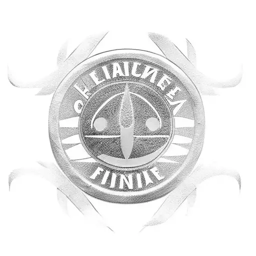 A stylized Fenerbahçe logo in yellow and blue, with a black-grey shading technique. tattoo design idea