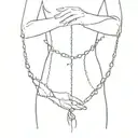 nude white girl cracks her chains tattoo design idea