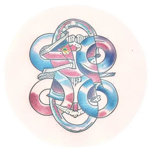 circle made by numbers 2,6,7 tattoo design idea