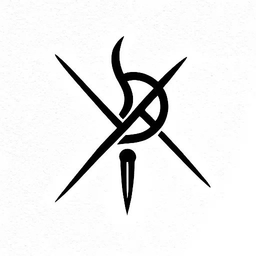 Ukrainian trident consisting of the word "VOLIA" tattoo design idea