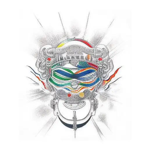 auto de f1 visto de arriba en tablero de dibujo y los colores de ayrton senna tattoo design idea