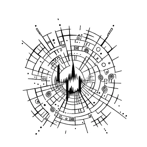 'Don't react' word in topography tattoo design idea