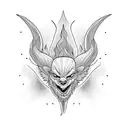 hell fire in oval tattoo design idea