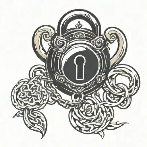 padlock tattoo design idea