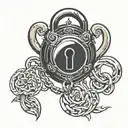 padlock tattoo design idea