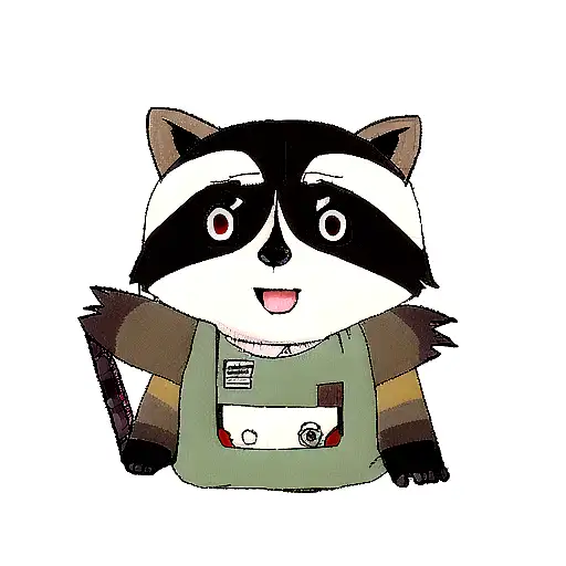 raccoon mechanic  tattoo design idea
