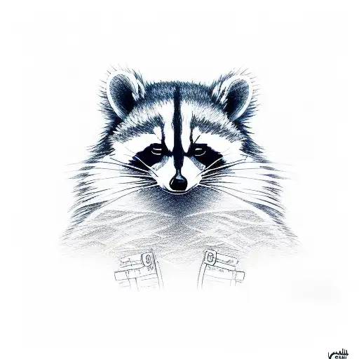 mechanic raccoon  tattoo design idea