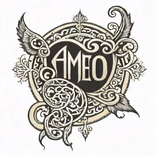 ambigram words sameer shaun tattoo design idea