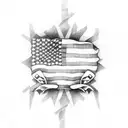 american flag with eagle tattoo design idea