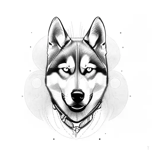 husky schäferhund tattoo design idea