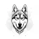 husky schäferhund tattoo design idea