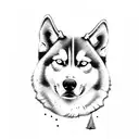 husky schäferhund tattoo design idea