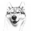 husky schäferhund tattoo design idea