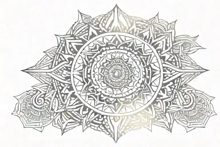 mandala inca zen geometric tattoo design idea