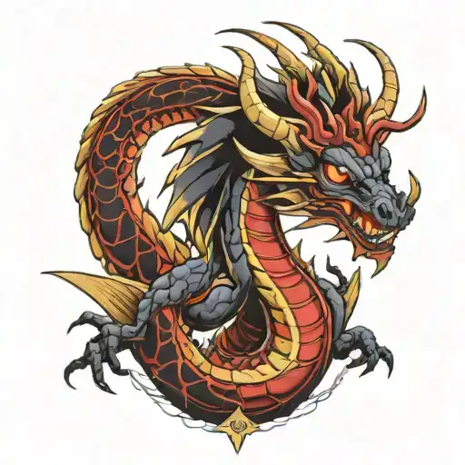 slifer the sky dragon wrapped tattoo design idea