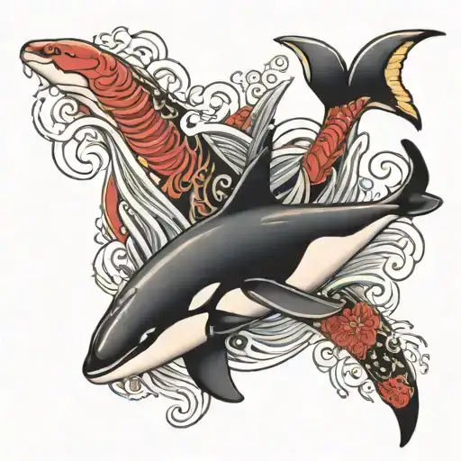 killer whale tattoo design idea