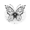 555 with semicolon butterfly tattoo design idea