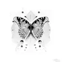555 with semicolon butterfly tattoo design idea