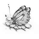 555 with semicolon butterfly tattoo design idea