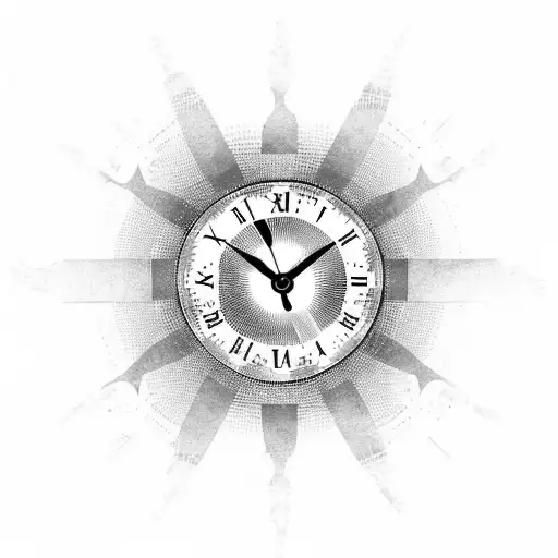 clock with Roman numerals tattoo design idea