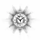 clock with Roman numerals tattoo design idea