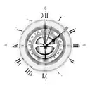clock with Roman numerals tattoo design idea
