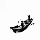 a group of people in a boat tattoo design idea