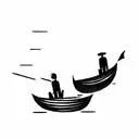 a group of people in a boat tattoo design idea
