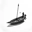 a group of people in a boat tattoo design idea
