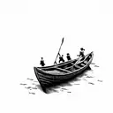 a group of people in a boat tattoo design idea