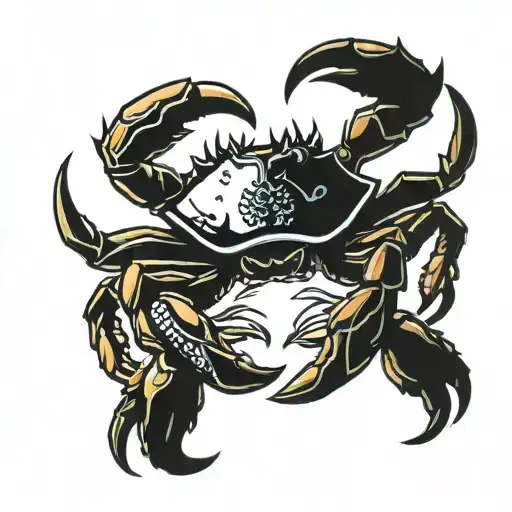 mountain crab tattoo design idea